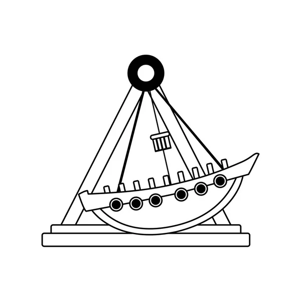Linie mechanische Schifffahrt Karneval Spiel — Stockvektor