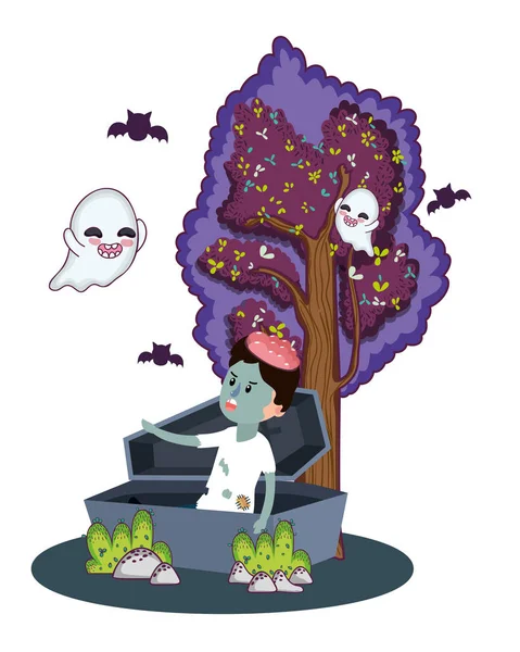 Halloween gyerekek rajzfilmek — Stock Vector