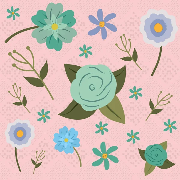 Cute flowers pattern background — Stock Vector