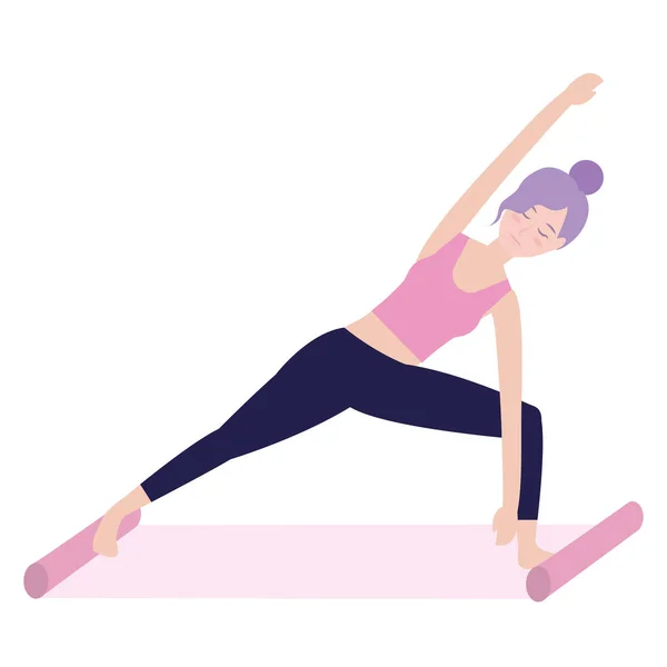 Femme et yoga — Image vectorielle