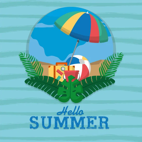 Hallo zomerkaart — Stockvector