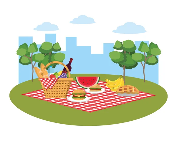 Piknik v parku — Stockový vektor