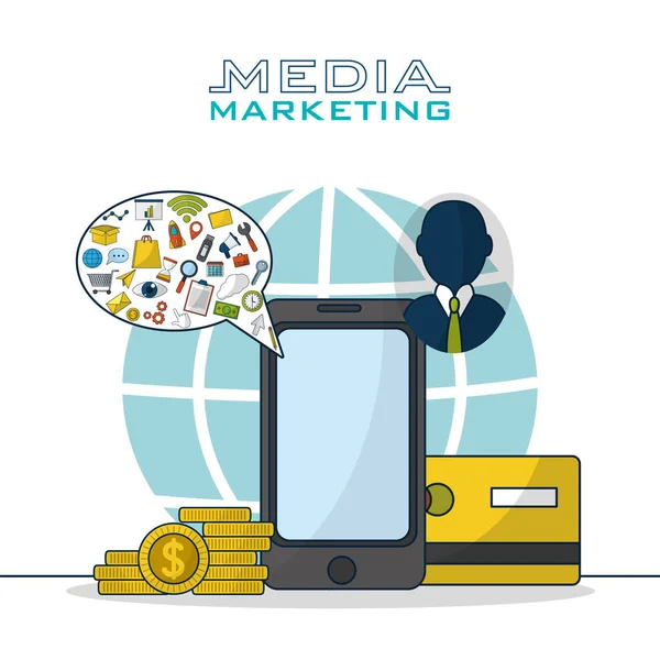 Marketing de mídia social —  Vetores de Stock