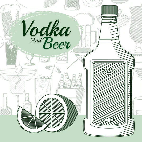 伏特加和啤酒 — 图库矢量图片