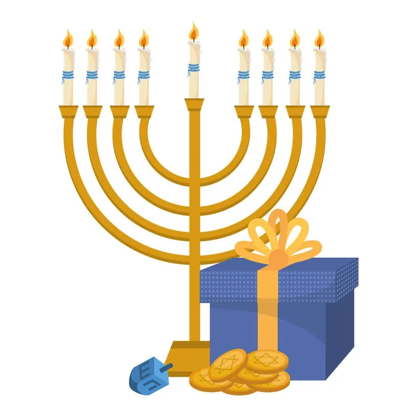 Hanukkah festa desenhos animados — Vetor de Stock