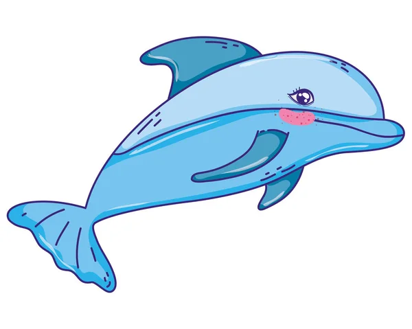 Yunus tropikal vahşi deniz hayvan — Stok Vektör