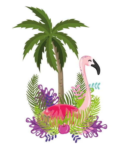 Egzotik kuş ve yaz — Stok Vektör