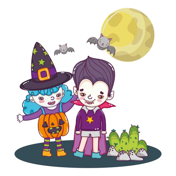 Halloween kids cartoons — Stockvector