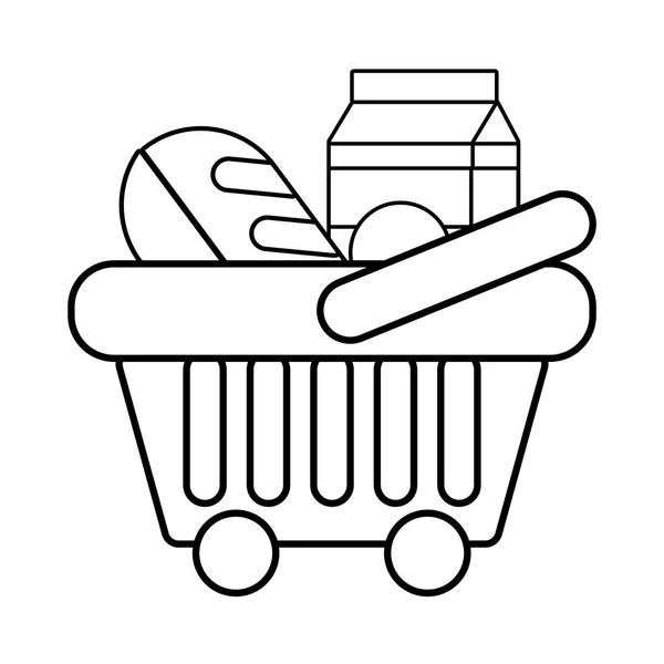 Supermercado produtos de mercearia desenhos animados — Vetor de Stock