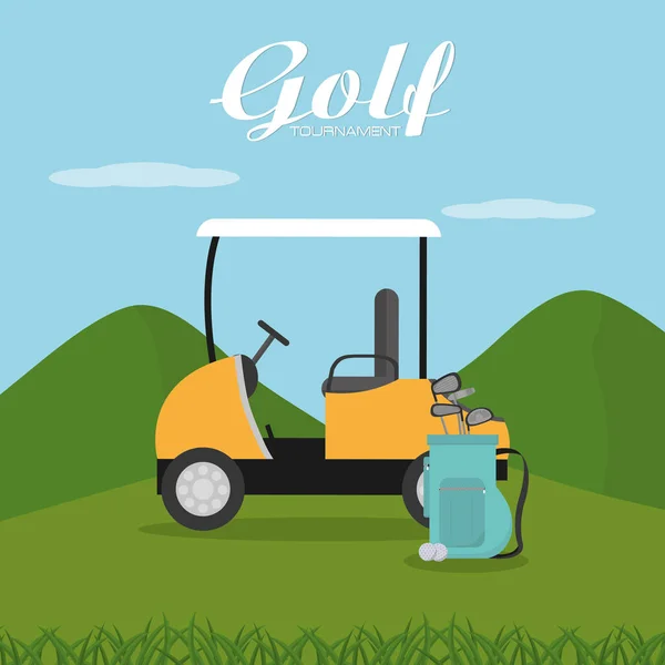 Tournoi de golf dessin animé — Image vectorielle