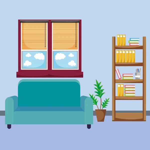 Interiér domova obývacího pokoje — Stockový vektor