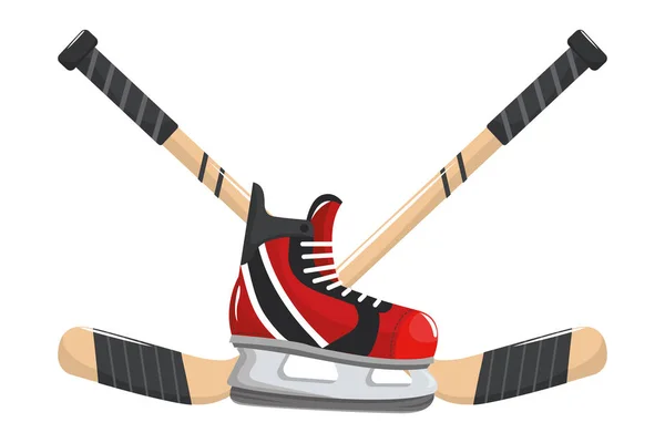 Elementos de hockey sobre hielo de dibujos animados — Vector de stock