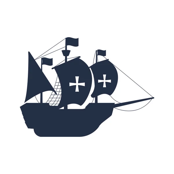 Судно с парусами — стоковый вектор