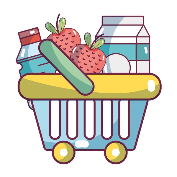 Supermarket products cartoon — Stock Vector