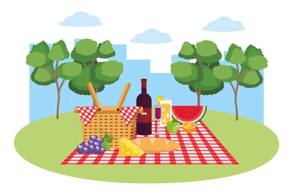 Picknick im Park — Stockvektor