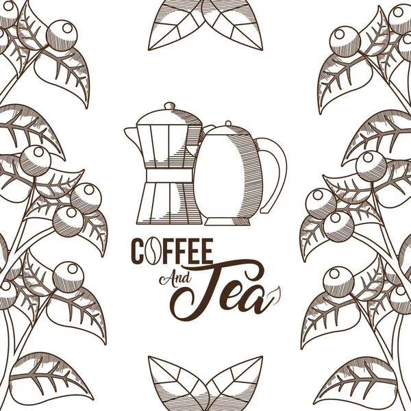 Koncepcja Kawa i herbata — Wektor stockowy
