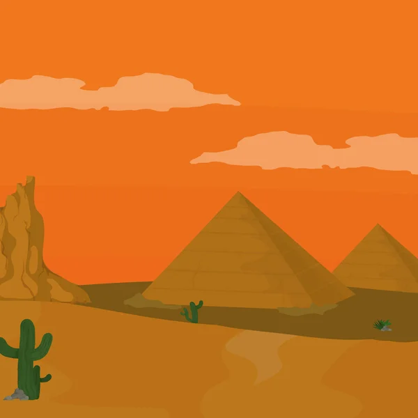 Egipskich piramid kreskówka — Wektor stockowy