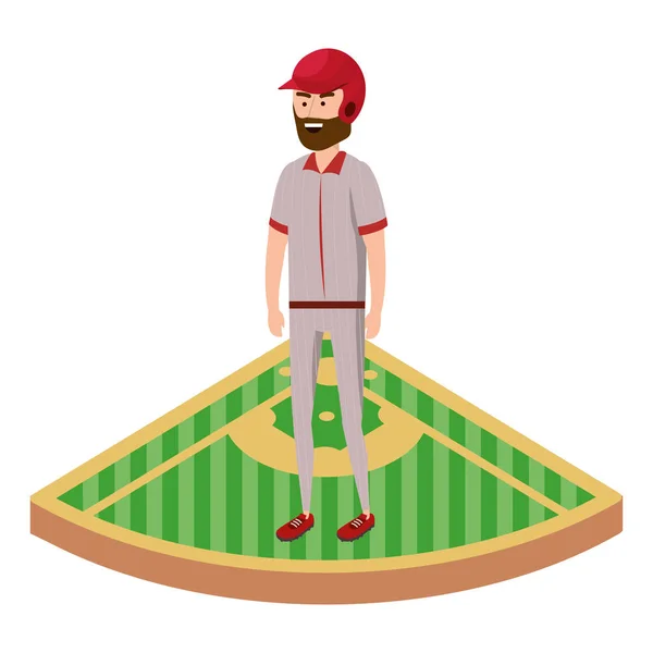 Béisbol jugador de dibujos animados — Vector de stock