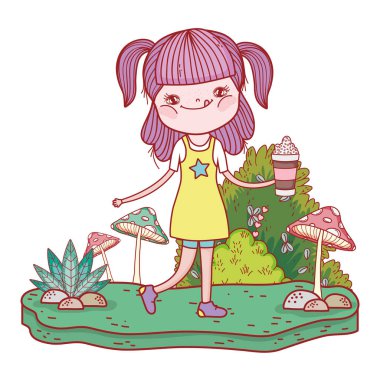 mutlu küçük kız okuma kitabı alanında