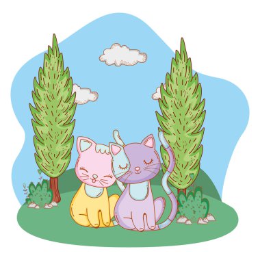 kedi açık havada çizgi film