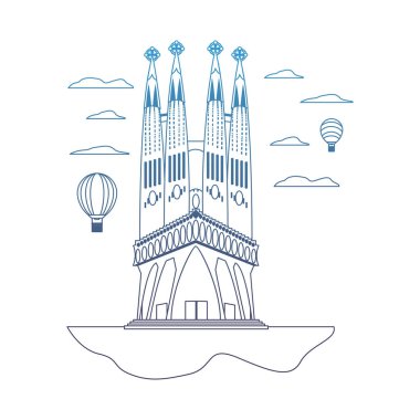 Line sagrada familia kule ve hava balonları bozulmuş