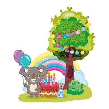 Doğum günü hayvan çizgi film