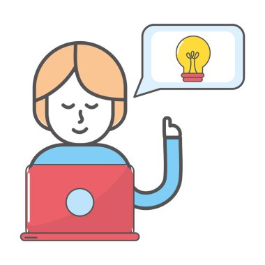 teknoloji kadın karikatür