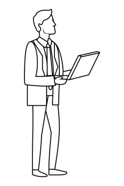 Executive işadamı avatar siyah beyaz