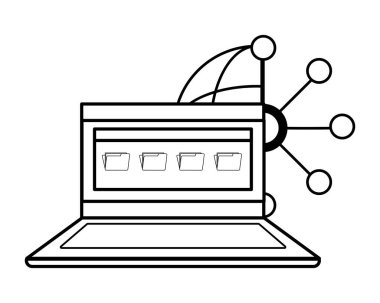 Teknoloji laptop çizgi film