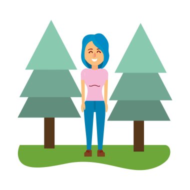 Genç kadın vücut çizgi film