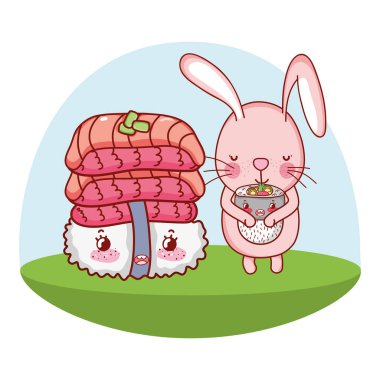 Bunny ve gıda kawaii