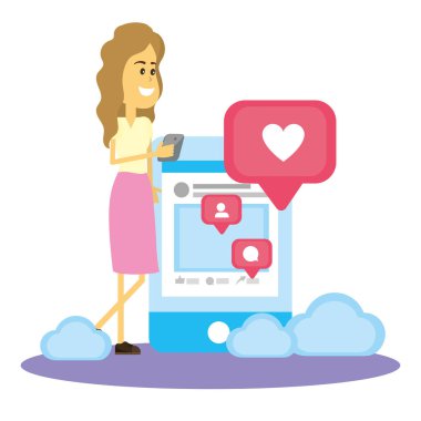 kadın sosyal ağlarda