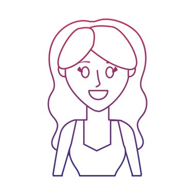 bozulmuş anahat şirin ve kadın ile dalgalı saç bluz