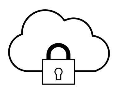 Güvenlik asma kilit destek çizgi film