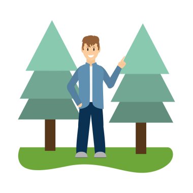 Genç adam gülümsüyor