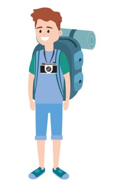 Backpacker turist adam