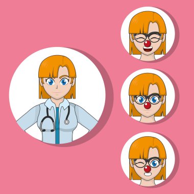 Palyaço doktor karikatür tasarım