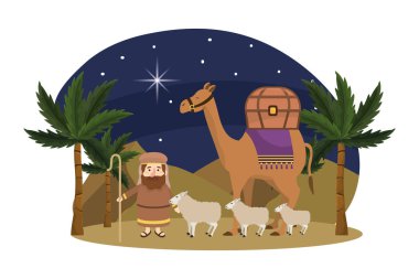 Noel nativity sahne karikatür