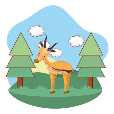 sevimli hayvan açık havada çizgi film