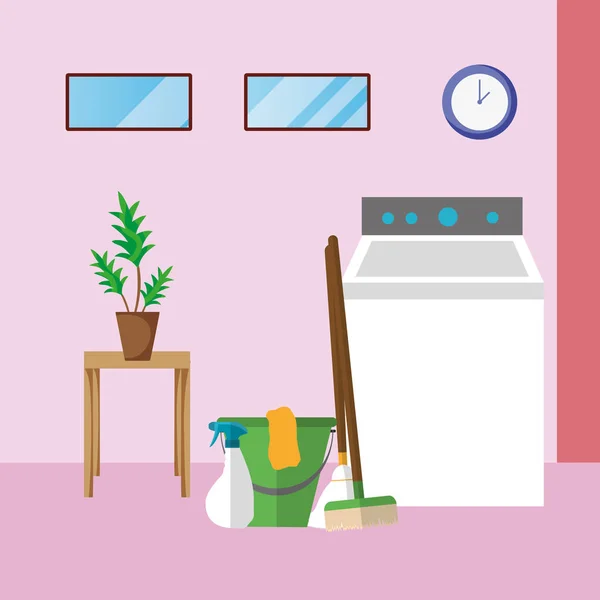 Hausreinigung Waschküche — Stockvektor