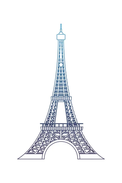 Linha degradada eiffel torre beleza arquitetura em Paris — Vetor de Stock