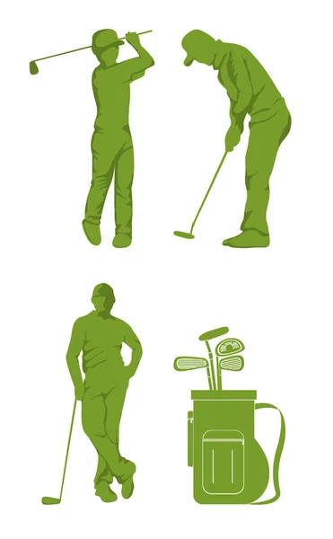 Ensemble d'équipement de golf sport — Image vectorielle