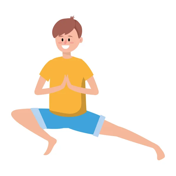 Здоровый человек практикующий йогу — стоковый вектор