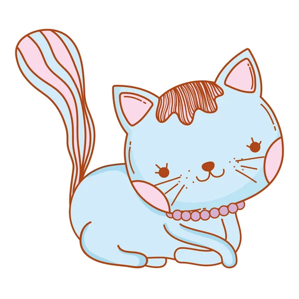Gatito gato acostarse dibujos animados — Vector de stock