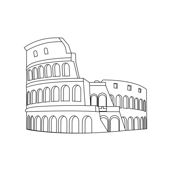 Lijn middeleeuwse Colosseum rome architectuurontwerp — Stockvector