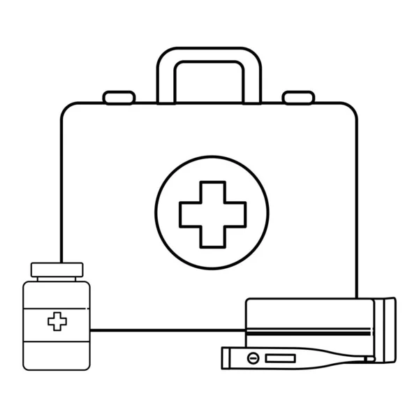 Desain kit medis yang terisolasi - Stok Vektor