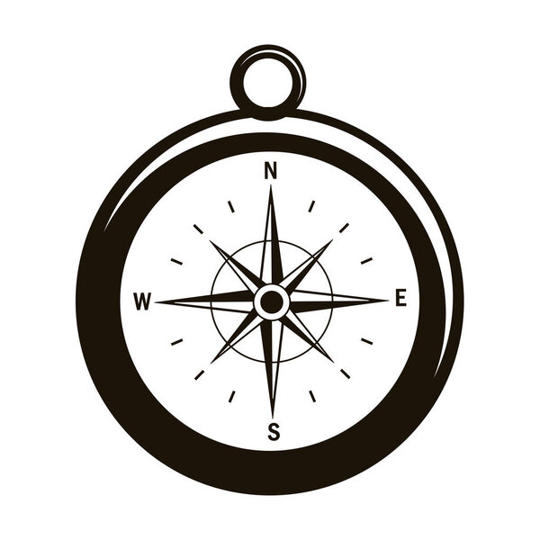 compass with north star to navigate direction