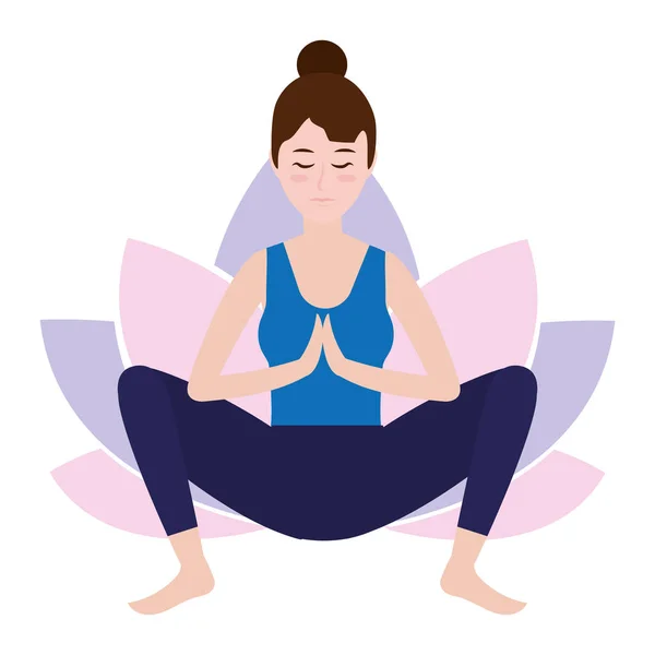 Femme et yoga — Image vectorielle