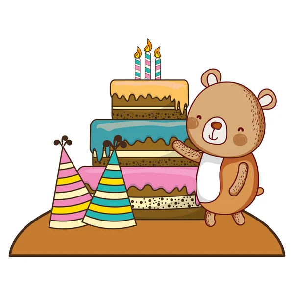 Happy birthday cute animal — Stock Vector