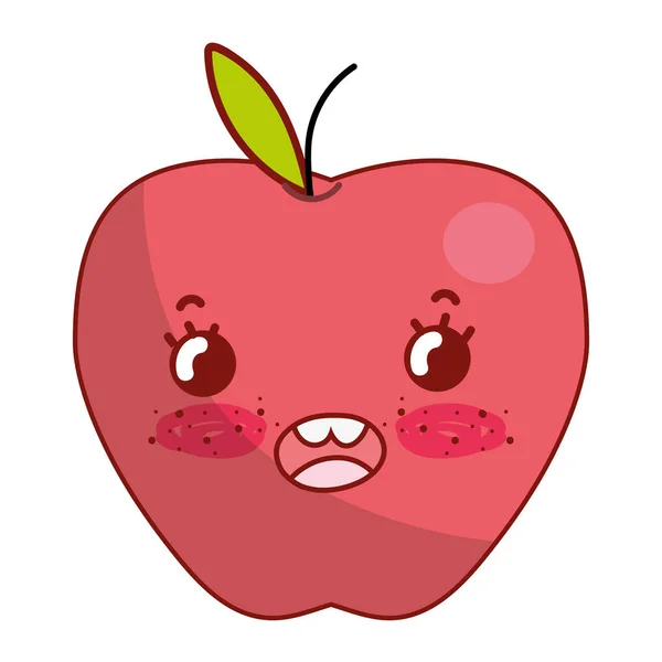 น่ารักแอปเปิ้ลการ์ตูน — ภาพเวกเตอร์สต็อก